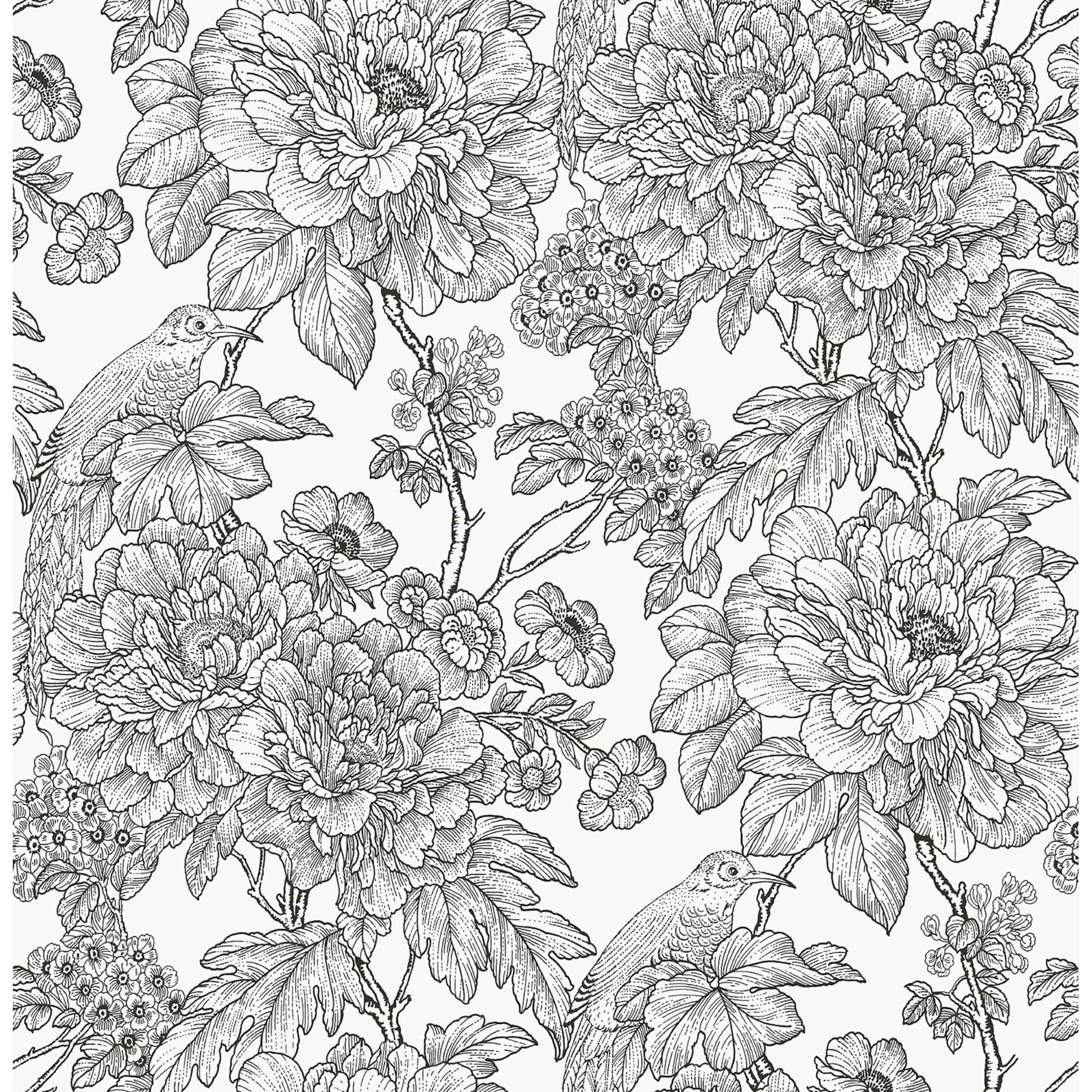 NuWallpaper Black & White Sudbury Peel & Stick Wallpaper